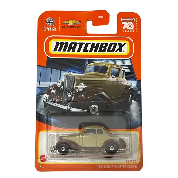 Matchbox 1934 Chevy Master Coupe 1:64 Diecast Car Brown Beige 2024 - Picture 1 of 8